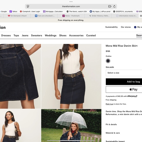 Reformation Mona Mid Rise Denim Skirt - Picture 8 of 9
